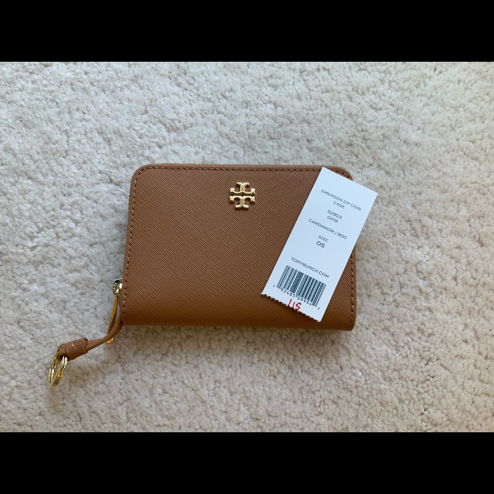 TORY BURCH EMERSON SAFFIANO ZIP COIN CARD CASE